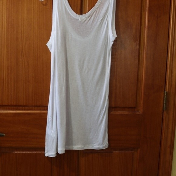 Heather Bordeaux White Tank Top 100% Modal Made in USA Basic Tank LG - Picture 4 of 9